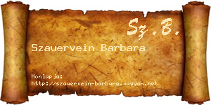 Szauervein Barbara névjegykártya